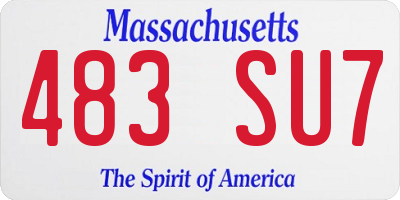 MA license plate 483SU7