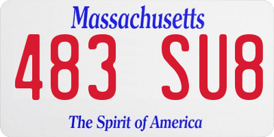 MA license plate 483SU8