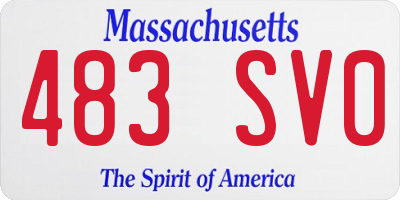 MA license plate 483SV0