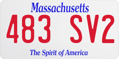 MA license plate 483SV2