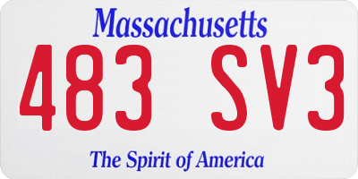 MA license plate 483SV3