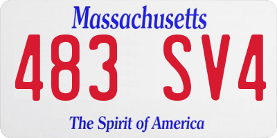 MA license plate 483SV4