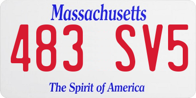 MA license plate 483SV5