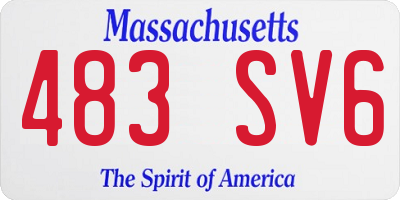 MA license plate 483SV6