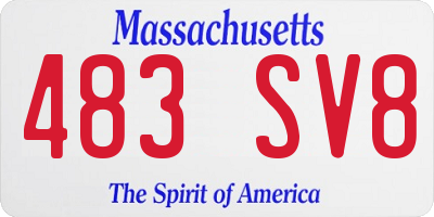 MA license plate 483SV8