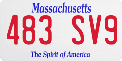 MA license plate 483SV9