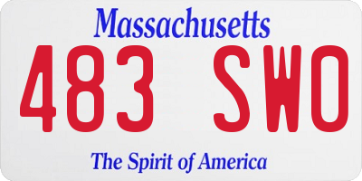 MA license plate 483SW0