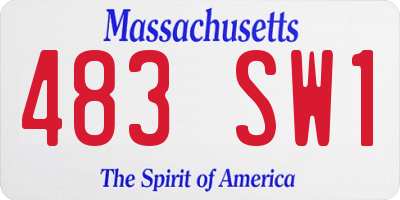 MA license plate 483SW1