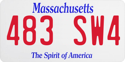 MA license plate 483SW4