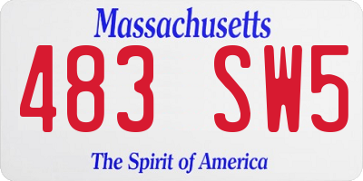MA license plate 483SW5