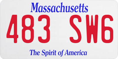 MA license plate 483SW6