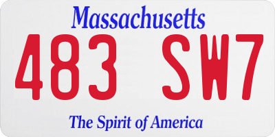 MA license plate 483SW7