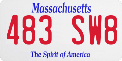 MA license plate 483SW8