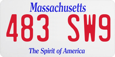 MA license plate 483SW9