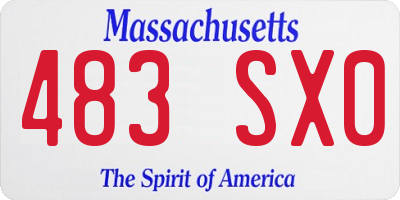 MA license plate 483SX0