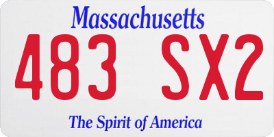 MA license plate 483SX2