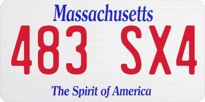 MA license plate 483SX4