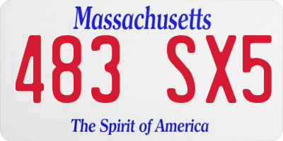 MA license plate 483SX5