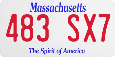 MA license plate 483SX7
