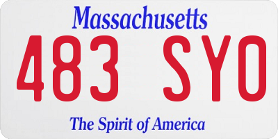 MA license plate 483SY0
