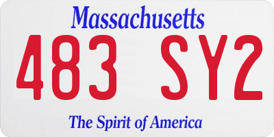 MA license plate 483SY2
