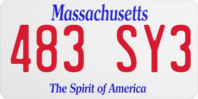 MA license plate 483SY3