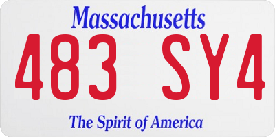 MA license plate 483SY4