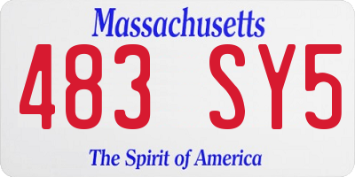 MA license plate 483SY5