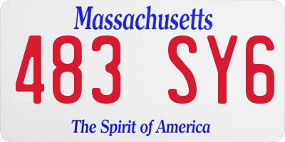 MA license plate 483SY6