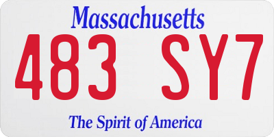 MA license plate 483SY7