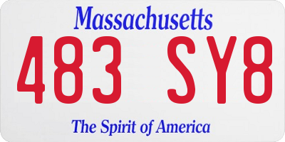 MA license plate 483SY8