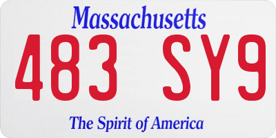 MA license plate 483SY9