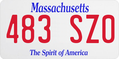 MA license plate 483SZ0