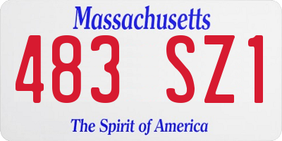 MA license plate 483SZ1