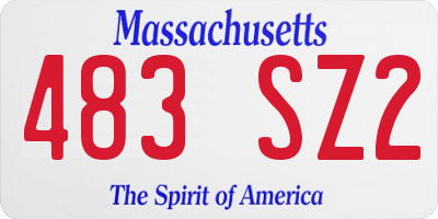 MA license plate 483SZ2