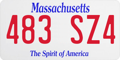 MA license plate 483SZ4