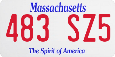 MA license plate 483SZ5