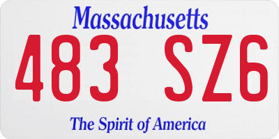 MA license plate 483SZ6