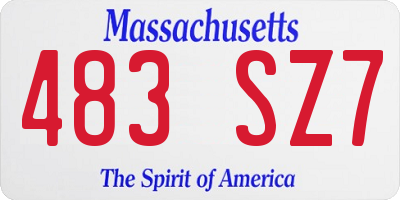 MA license plate 483SZ7
