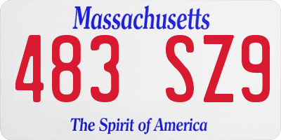 MA license plate 483SZ9
