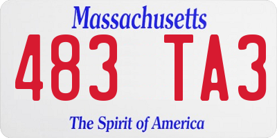 MA license plate 483TA3