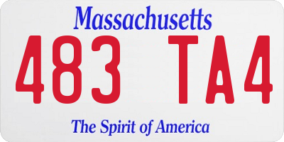 MA license plate 483TA4