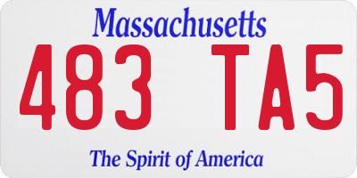 MA license plate 483TA5