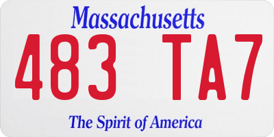 MA license plate 483TA7