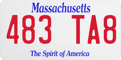 MA license plate 483TA8