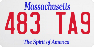 MA license plate 483TA9