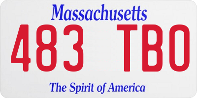 MA license plate 483TB0