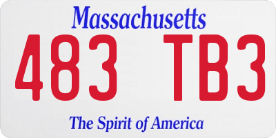 MA license plate 483TB3