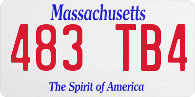 MA license plate 483TB4