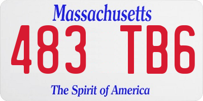 MA license plate 483TB6